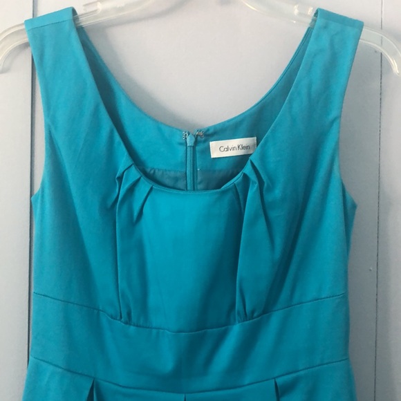 Calvin Klein Turquoise Pleated Dress - Picture 3 of 5